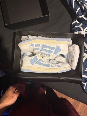 Kairi light blue Skeleton low top sneakers